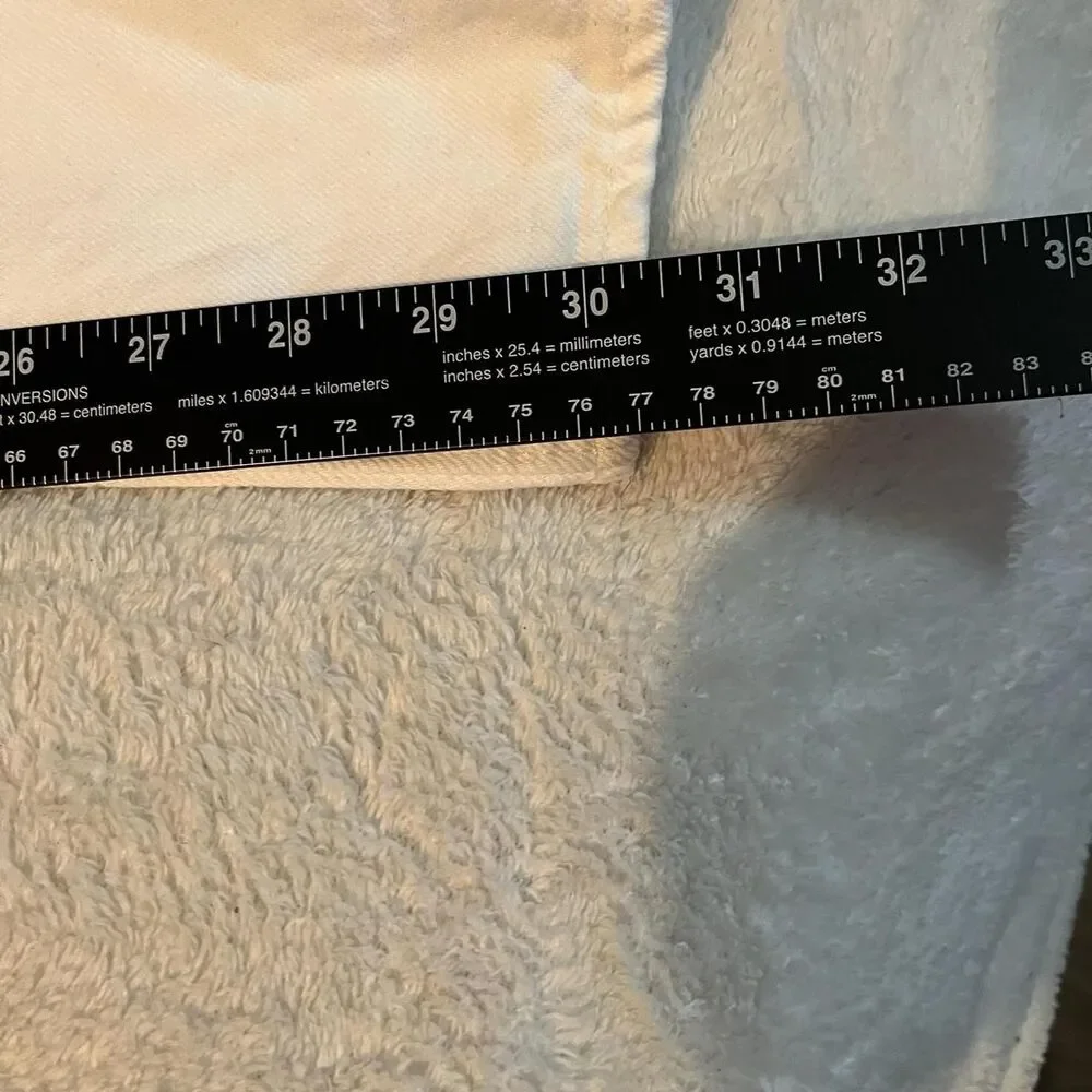 Levi's 501 Jeans Mens Size 38 White Denim Regular Straight Button Fly 30 Inseam